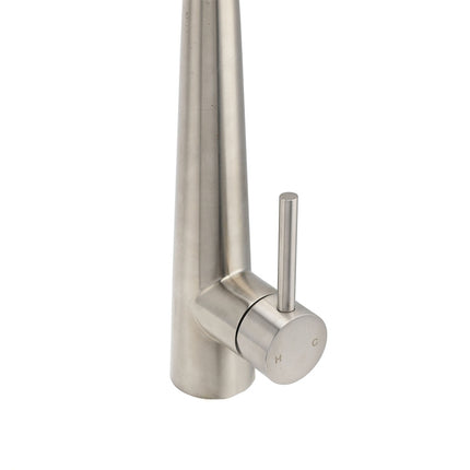 Brushed Nickel Silver Round Pull Out Kitchen Sink Tap Mixer Faucet Spout Outlet.