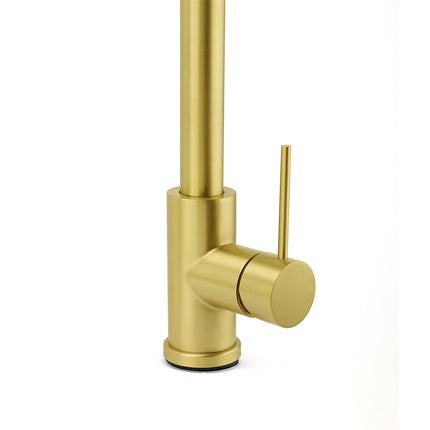 WELS Brushed Gold Pull Out Kitchen Sink Tap Basin Mixer Faucet 2 Modes Spout Set.