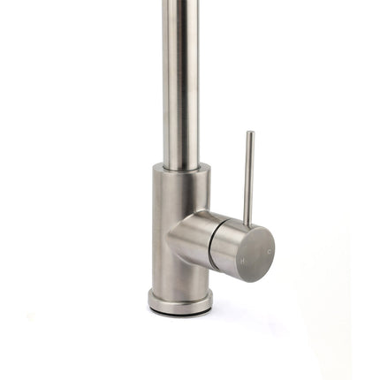 Brushed Nickel 2 Way Spray Kitchen Mixer Tap Pull Out Sink Laundry Swivel Faucet.