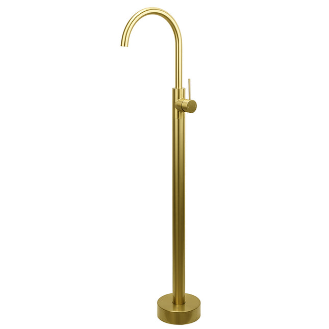 Brushed Gold Bath Tub Mixer Tap Free Standing Faucet Filler Spout Hot Cold Water.