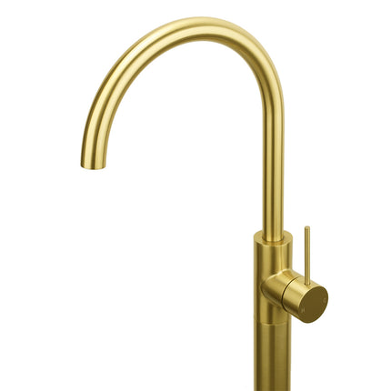 Brushed Gold Bath Tub Mixer Tap Free Standing Faucet Filler Spout Hot Cold Water.