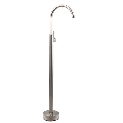 Brushed Nickel Stainless Steel Bathtub Tap Free Standing Faucet Filler Spout Set.