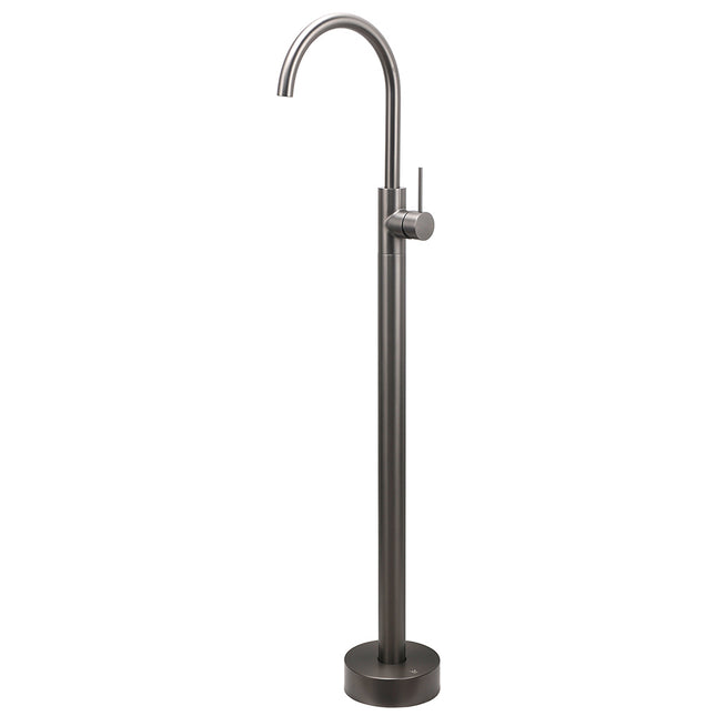 Gun Metal Bathroom Free Standing Hot Cold Water Mixer Tap Bath Tub Filler Spout.