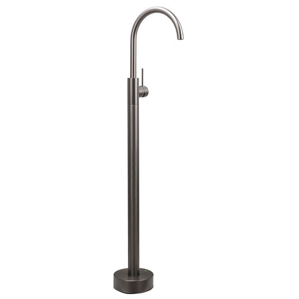 Gun Metal Bathroom Free Standing Hot Cold Water Mixer Tap Bath Tub Filler Spout.