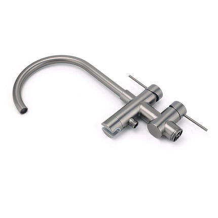 Gun Metal Bathtub Mixer Tap Free Standing Faucet Spout With Handheld Shower Set.