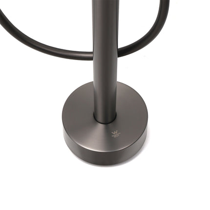 Gun Metal Bathtub Mixer Tap Free Standing Faucet Spout With Handheld Shower Set.