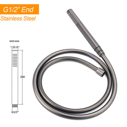 Gun Metal Bathtub Mixer Tap Free Standing Faucet Spout With Handheld Shower Set.