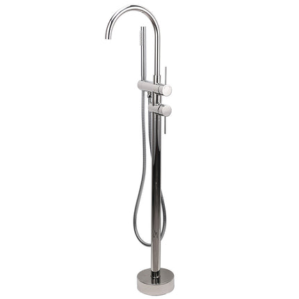 Polished Chrome Bathtub Filler Free Standing Mixer Faucet Tap Spout Handset WELS.