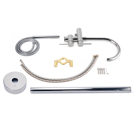 Polished Chrome Bathtub Filler Free Standing Mixer Faucet Tap Spout Handset WELS.