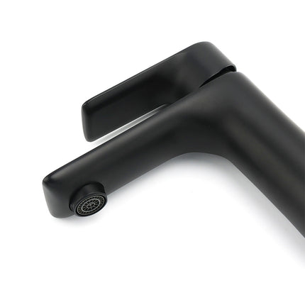 WELS Matt Black Basin Mixer Bathroom Vanity Laundry Sink Flick Faucet Tap Valve.