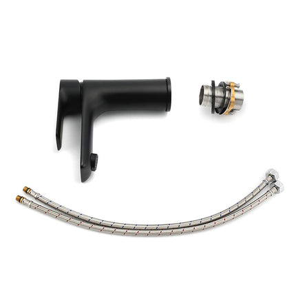 WELS Matt Black Basin Mixer Bathroom Vanity Laundry Sink Flick Faucet Tap Valve.