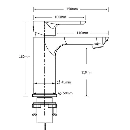 WELS Gun Metal 4.5L/min Kitchen Laundry Round Basin Mixer Vanity Sink Faucet Tap.
