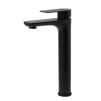WELS 7.5L/m Rounded Body Basin Mixer Kitchen Vanity Faucet Tap Spout Matte Black.