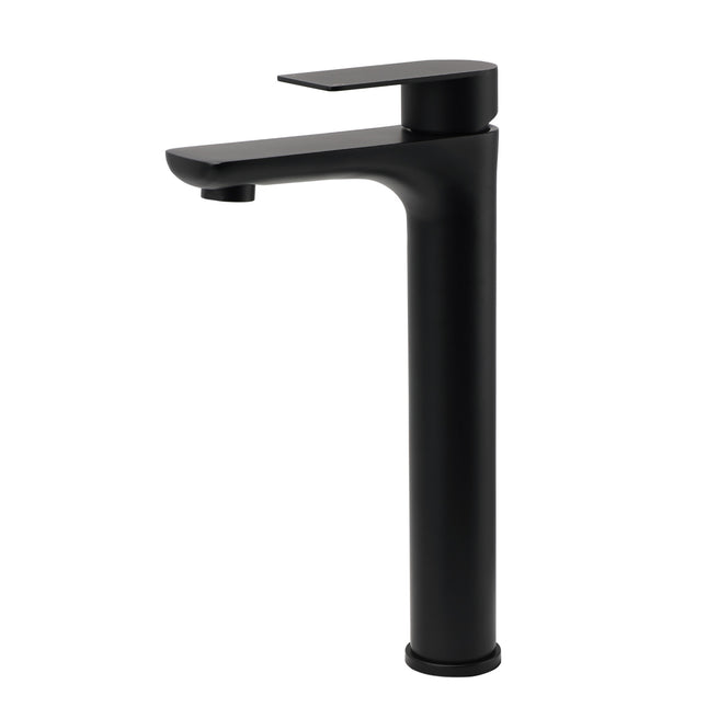WELS 7.5L/m Rounded Body Basin Mixer Kitchen Vanity Faucet Tap Spout Matte Black.