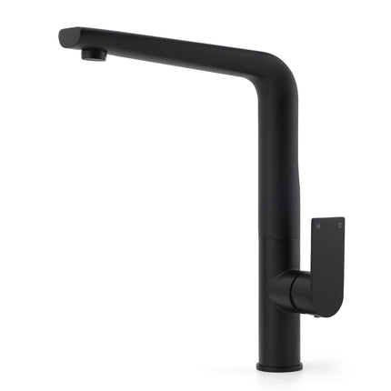 WELS Matte Black Round Kitchen Mixer Sink Tap Swivel Laundry Faucet Spout NEW.