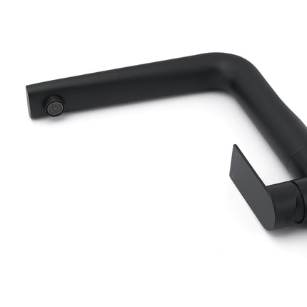 WELS Matte Black Round Kitchen Mixer Sink Tap Swivel Laundry Faucet Spout NEW.