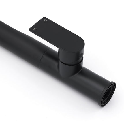 WELS Matte Black Round Kitchen Mixer Sink Tap Swivel Laundry Faucet Spout NEW.