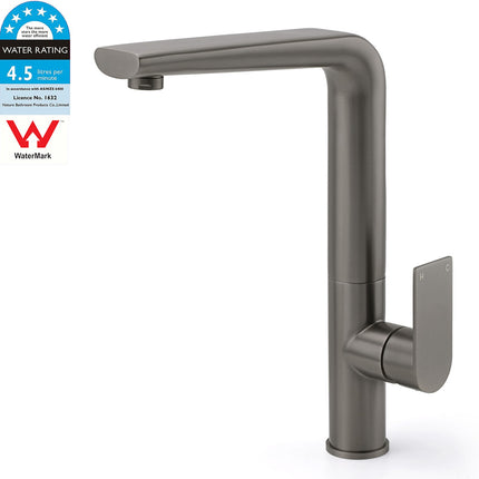 Luxury Gun Metal Round Kitchen Mixer Sink Tap Swivel Laundry Faucet Spout WELS.