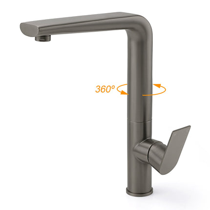 Luxury Gun Metal Round Kitchen Mixer Sink Tap Swivel Laundry Faucet Spout WELS.