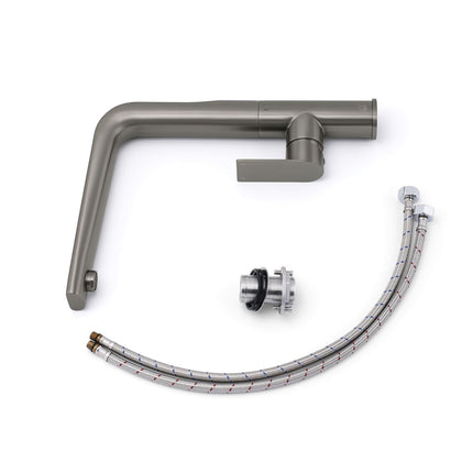 Luxury Gun Metal Round Kitchen Mixer Sink Tap Swivel Laundry Faucet Spout WELS.