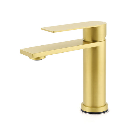 WELS Brushed Gold Short Square Basin Mixer Vanity Sink Faucet Spout Laundry Tap.