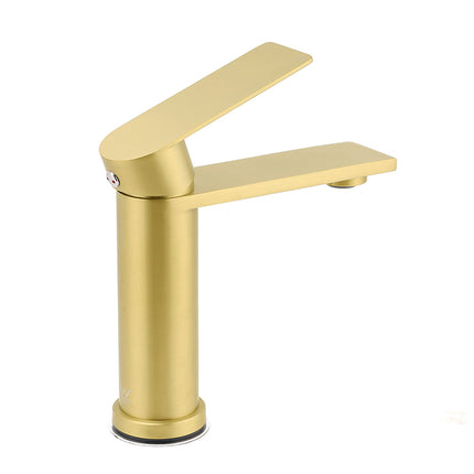 WELS Brushed Gold Short Square Basin Mixer Vanity Sink Faucet Spout Laundry Tap.