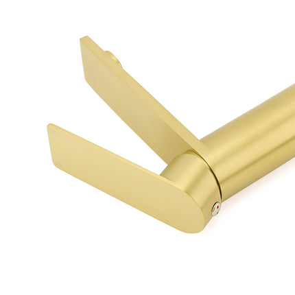 WELS Brushed Gold Short Square Basin Mixer Vanity Sink Faucet Spout Laundry Tap.