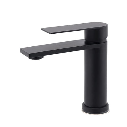 Matt Black Round Bathroom Basin Mixer Vanity Sink Faucet Spout Laundry Tap WELS.