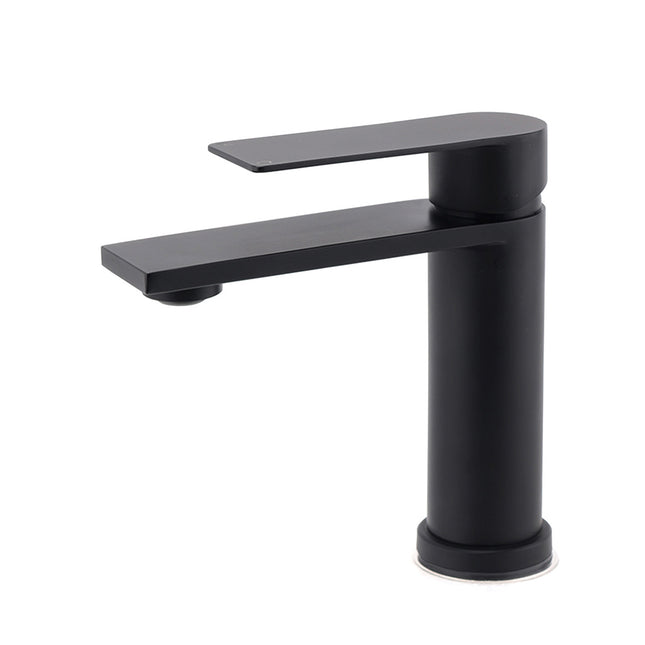 Matt Black Round Bathroom Basin Mixer Vanity Sink Faucet Spout Laundry Tap WELS.