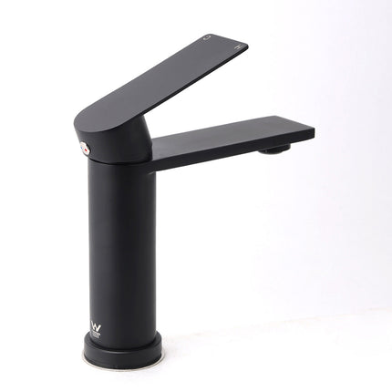 Matt Black Round Bathroom Basin Mixer Vanity Sink Faucet Spout Laundry Tap WELS.
