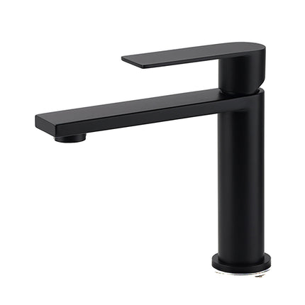 WELS Matt Black Square Short Basin Mixer Vanity Sink Faucet Laundry Spout Tap.