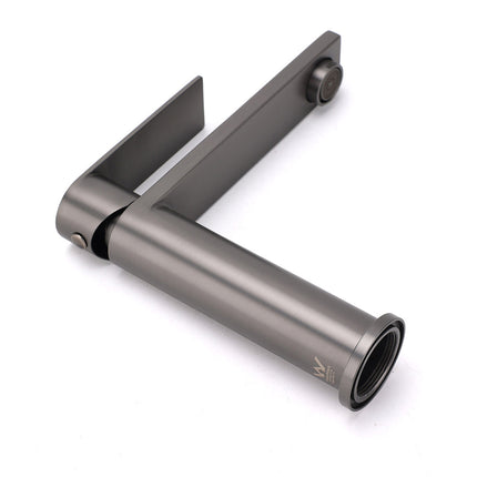 Gun Metal Rounded Square Short Basin Mixer Vanity Sink Faucet Laundry Spout Tap.