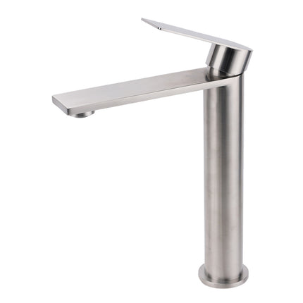 WELS Brushed Nickel Tall Basin Mixer Vanity Sink Faucet Spout 304SUS Laundry Tap.