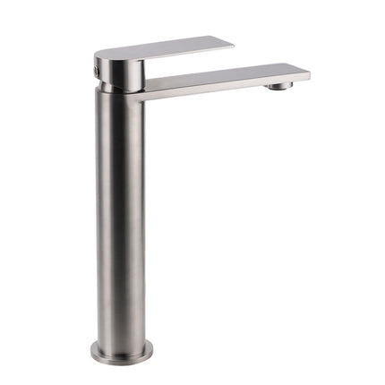 WELS Brushed Nickel Tall Basin Mixer Vanity Sink Faucet Spout 304SUS Laundry Tap.