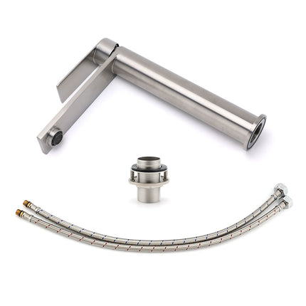 WELS Brushed Nickel Tall Basin Mixer Vanity Sink Faucet Spout 304SUS Laundry Tap.