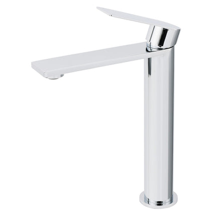 WELS Polished Chrome Tall Basin Mixer Vanity Sink Faucet Spout Laundry Flat Tap.