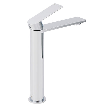 WELS Polished Chrome Tall Basin Mixer Vanity Sink Faucet Spout Laundry Flat Tap.