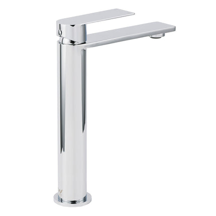 WELS Polished Chrome Tall Basin Mixer Vanity Sink Faucet Spout Laundry Flat Tap.