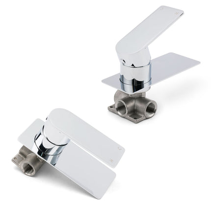 Chrome Square Lever Handle Shower Mixer Hot Cold Water Valve Watermark Standard.