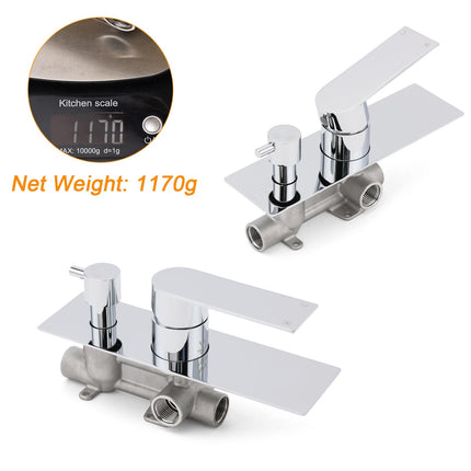 Watermark Chrome Square Shower Mixer Diverter Tap Valve For Shower Combo Spout.