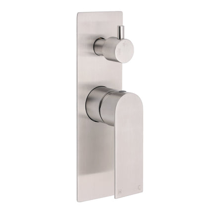 Brushed Nickel Silver Square Stylish 1/2inch Shower Mixer Diverter 2 Way Switch.