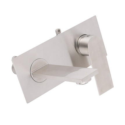 WELS Bruhsed Nickel Square Wall Concealed Basin Mixer Laundry Faucet Tap Spout.
