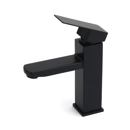 WELS Classic Square Matt Black Basin Mixer Vanity Laundry Sink Faucet Tap Outlet.