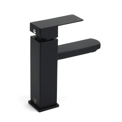 WELS Classic Square Matt Black Basin Mixer Vanity Laundry Sink Faucet Tap Outlet.