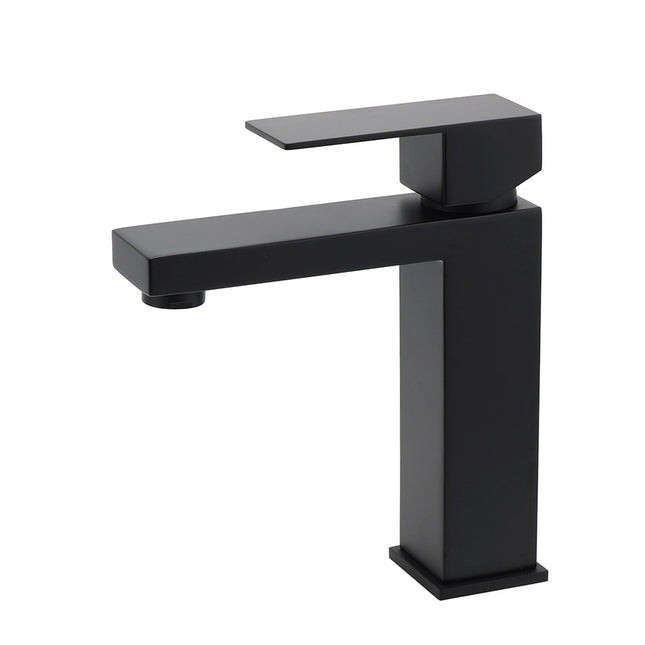 Matt Black Square Basin Counter Flick Mixer Tap Bathroom Vanity Faucet Outlet.