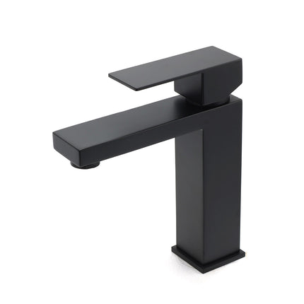 Matt Black Square Basin Counter Flick Mixer Tap Bathroom Vanity Faucet Outlet.