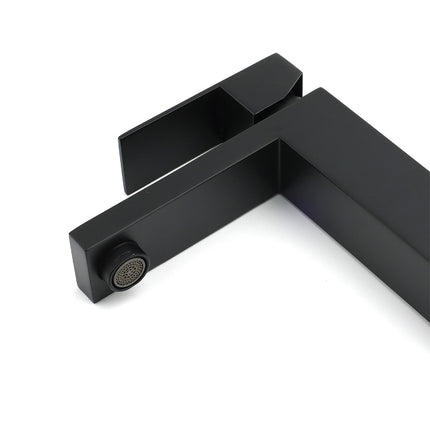 Matt Black Square Basin Counter Flick Mixer Tap Bathroom Vanity Faucet Outlet.
