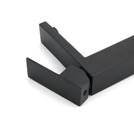 Matt Black Square Basin Counter Flick Mixer Tap Bathroom Vanity Faucet Outlet.