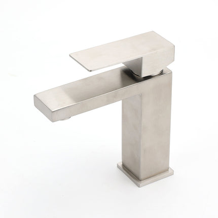 Square Classic 6L/m Basin Vessel Mixer Faucet Tap Kitchen Laundry Brushed Nickel.