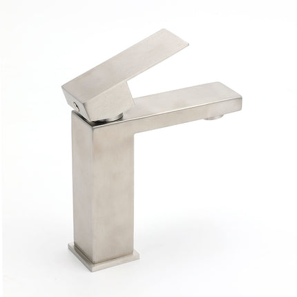 Square Classic 6L/m Basin Vessel Mixer Faucet Tap Kitchen Laundry Brushed Nickel.